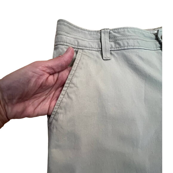 SO Cream Beige Wide Flare Straight Leg Chino Pants Juniors 7 Y2K Preppy Retro - Picture 2 of 10